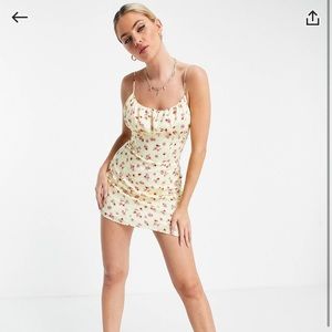 Satin floral mini dress